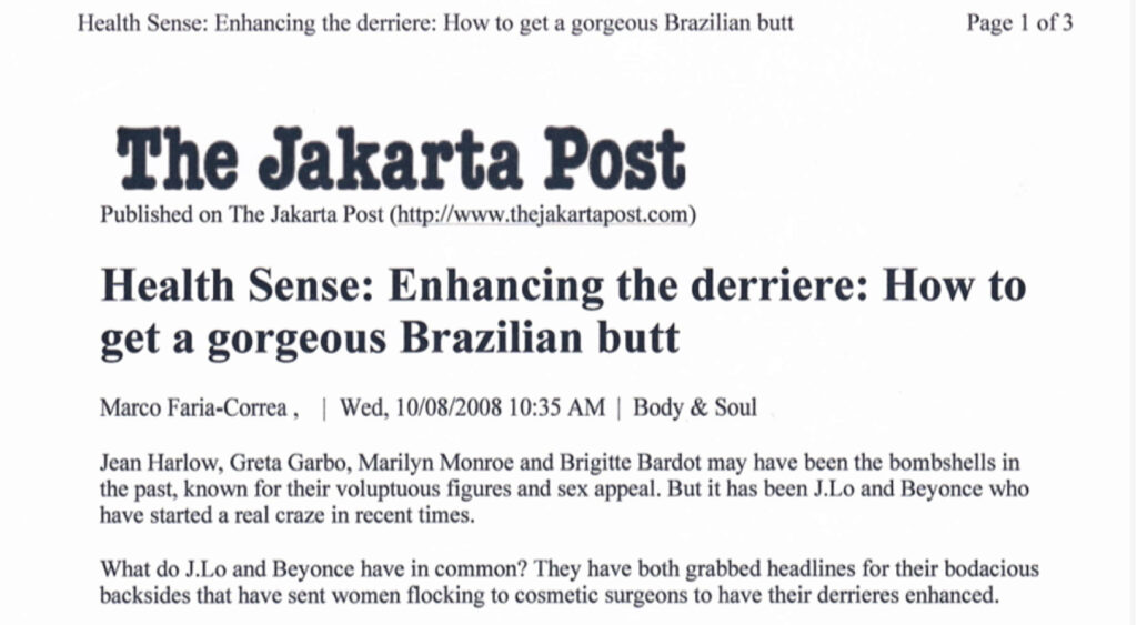the jakarta post article on how to get a brazillian butt