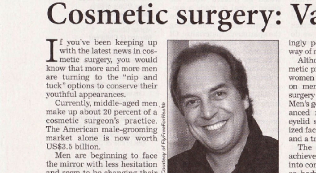 cosmetic surgery black and white article newsprint