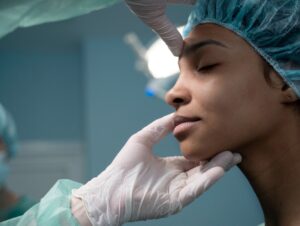 woman being assessed for endoscopic nose surgery