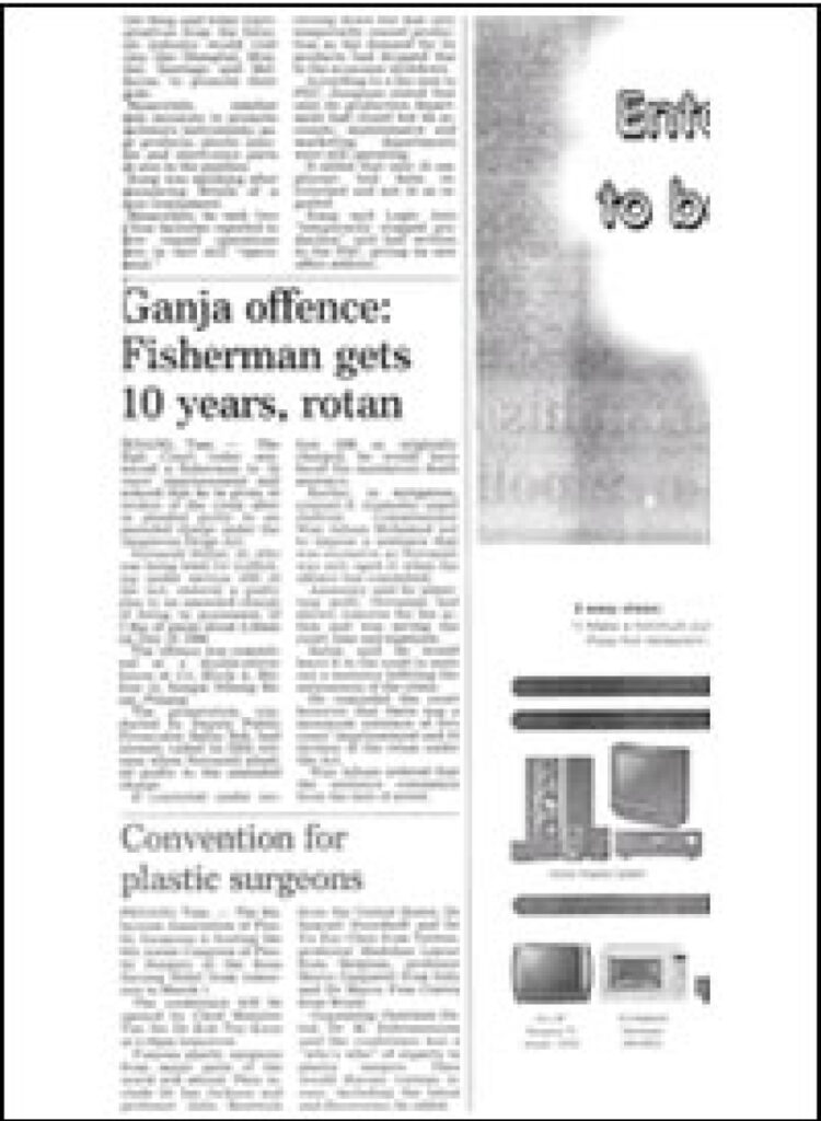 black ang white article newsprint