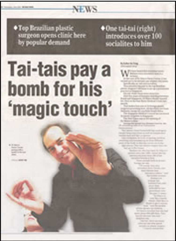 tai-tais pay a bomb for his 'magic touch' black ang white article newsprint